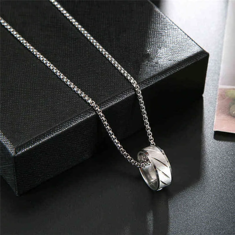 Hip Hop Pendant Necklace For Men Punk Titanium Steel Chain Necklace Charm Rapper Jewelry Accessories Party Gift G1206