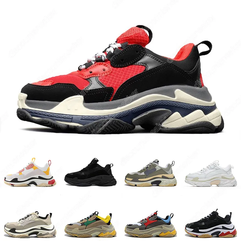 OG 36-45 Triple s Sneaker Bred 17fw Platform Scarpe casual Uomo Donna Tutto Bianco Blu Rosso Verde Giallo Mens Trainer Sneakers