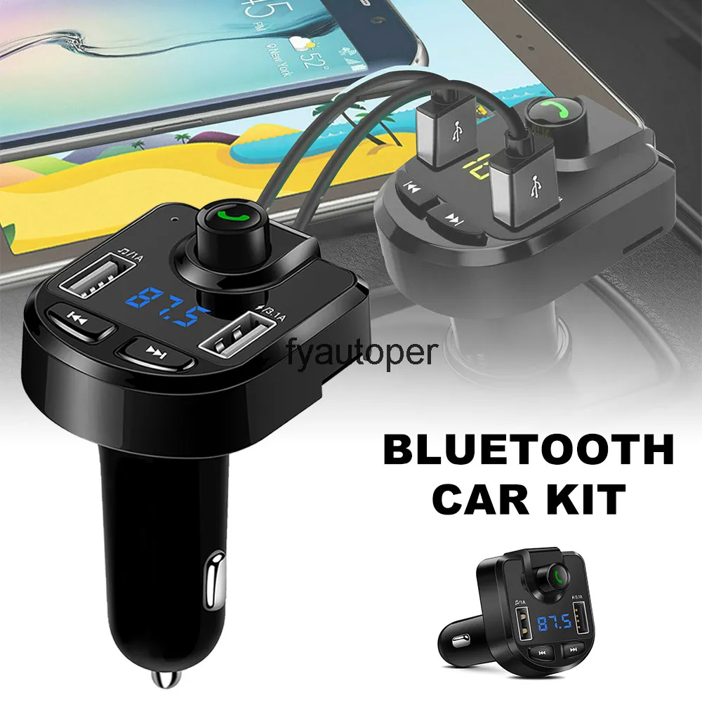 Transmetteur Bluetooth mains libres Kit voiture U Disk TF lecteur MP3 4.1A chargeur USB pièce de véhicule multifonctionnelle