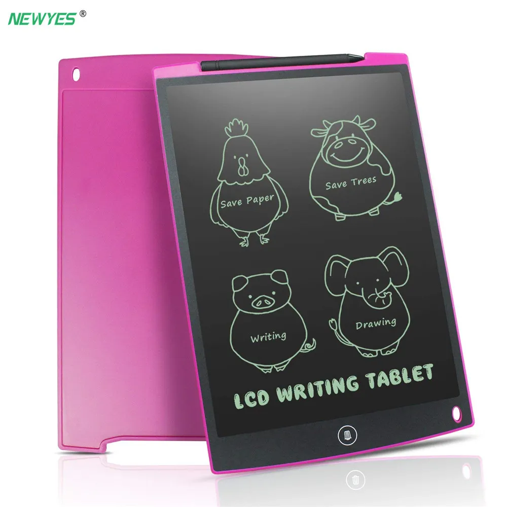 Newyes LCD escrita tablet 12 polegadas digitais digitais gráficos de desenho doodle placa com caneta caneta crianças crianças