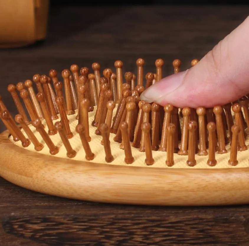 Wood Hair Comb Bamboo Airbag Massage Comb Carbonized Solid Wood Bamboo Cushion Anti-static Hair Brush Comb