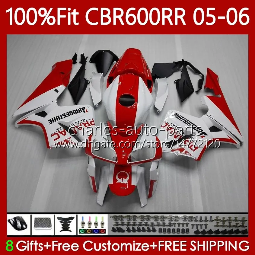 ホンダCBR 600RR 600F5 600CC 2005-2006 CBR600 CBR 600 CC F5 RR F 5 CBR600RR 05 06 OEM Bodywork Pramac Red