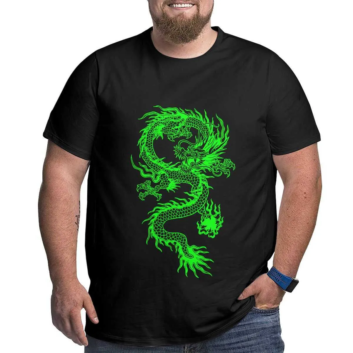 Black shirt with shop green dragon