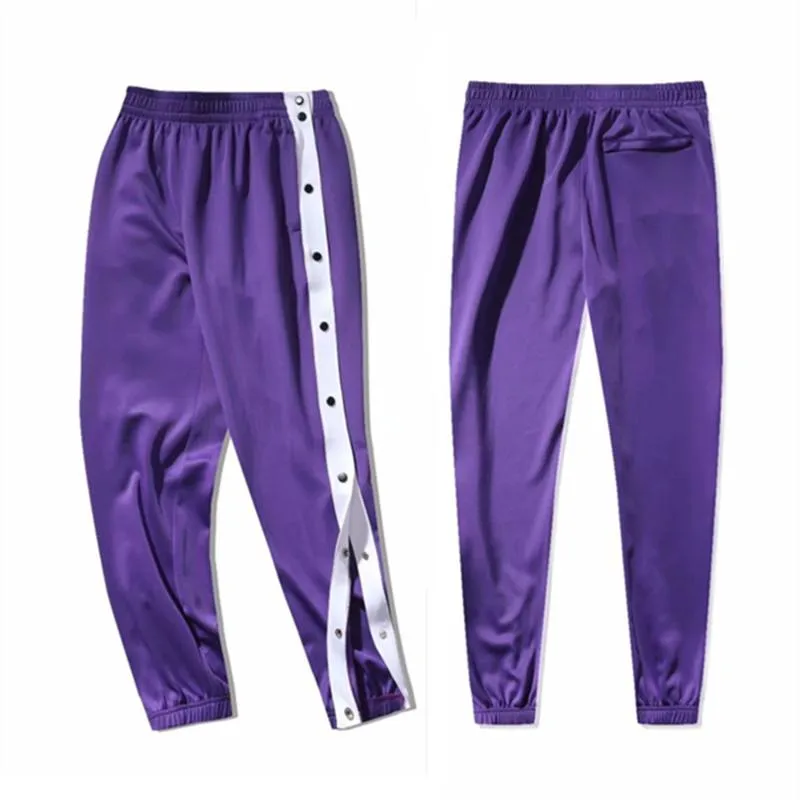 Rennen broek vrouwen mannen knop dubbele zijde opening training sport jogging fitness honkbal basketbal court broek