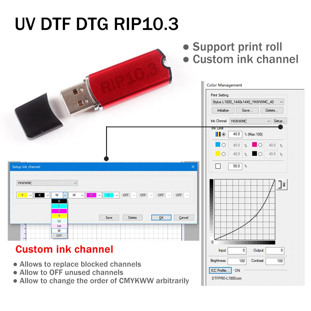 ACRORIP 10 3 DTG RIP10 3 nuova versione per Epson UV DTF L1800 R1390 L805 L800 P400 R2000 R2880 4880 A3 A4 stampa di pellicole in rotolo PET sof2244