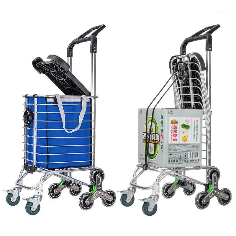 Luggage Trolley Handicapped Cart 6 Wheel Shopping For Climbing Stair