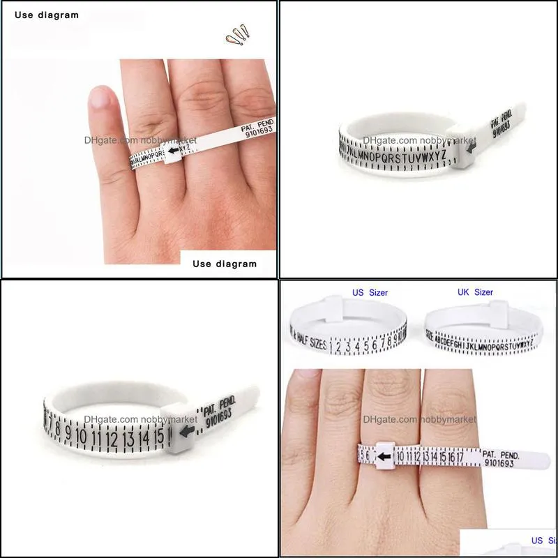 50PCS Sizer UK USA British American European Standard Size Measurement Belt Rings Ring Finger Screening Jewellery Tool