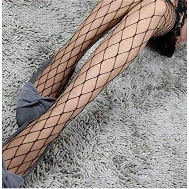 Calze di pizzo nero europee e americane da donna divertenti mutandine da rete da pesca calze calze sexy a rete grande Y1130