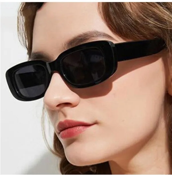 Yeni küçük dikdörtgen güneş gözlükleri kadınlar vintage marka tasarımcısı kare güneş gözlükleri tonlar kadın uv400 hızlı gemi