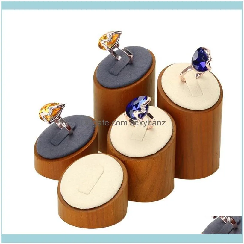6Pcs Solid Wood Ring Display Stand Jewelry High School Low Props Storage Stall Shelf Pouches, Bags