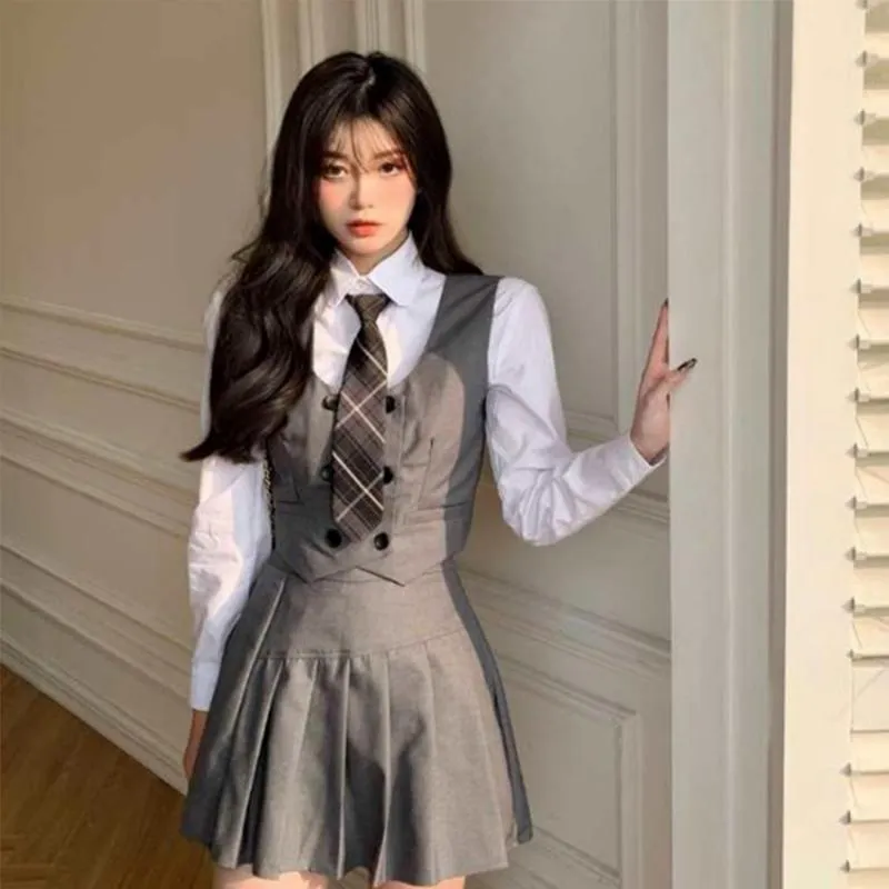 Conjunto de uniforme escolar japonês JK estudante, doce kawaii