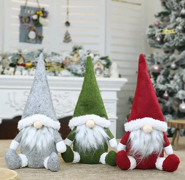 God jul Svensk Santa Gnome Plysch Dock Ornaments Handgjorda Semesterhus Party Decor Christmas-Decor Sn3031