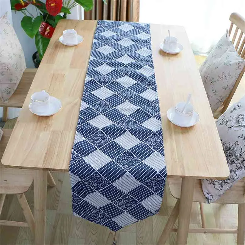 Double Layer Table Runners Cotton Blend Wedding Decoration Tassel cloth For Coffee Party Dinner Decor on the 210628
