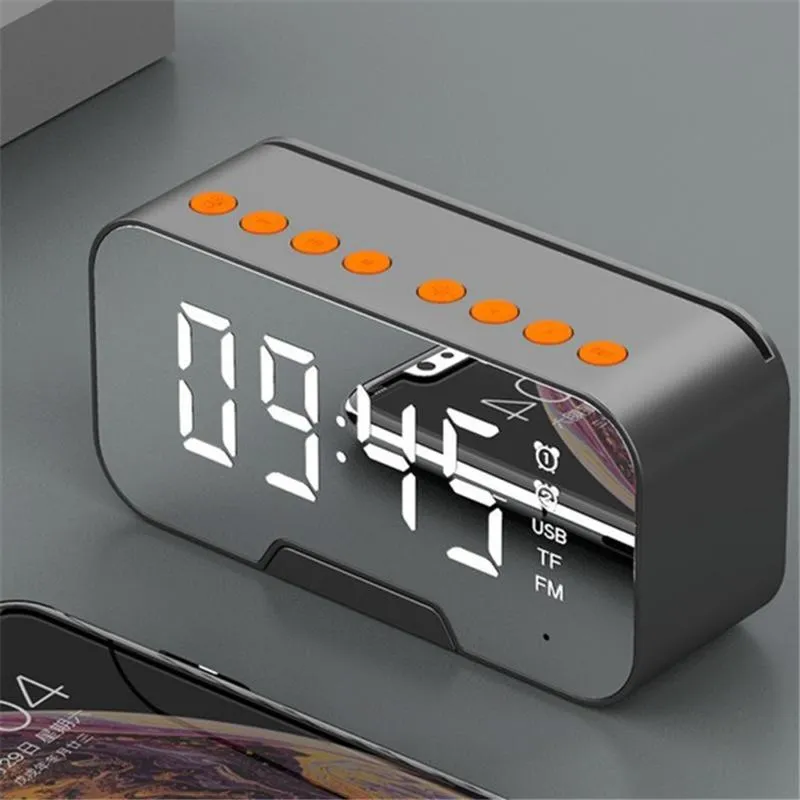 Other Clocks & Accessories Clock Supplies Wireless Subwoofer With Radio Multifunction Decoration Bluetooth Speaker LED Mirror Ornaments Desk