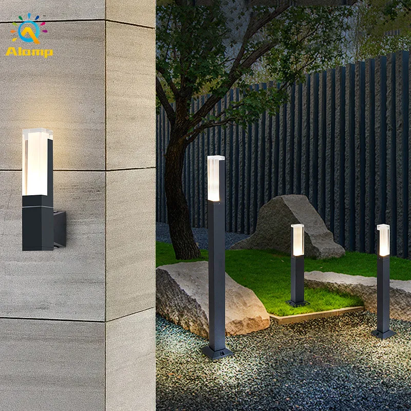 Outdoor Waterproof LED Lawn Lamps Garden Light 14W Aluminum Wall Lights Double Head Sconce Lamp for Park Courtyard Lighting