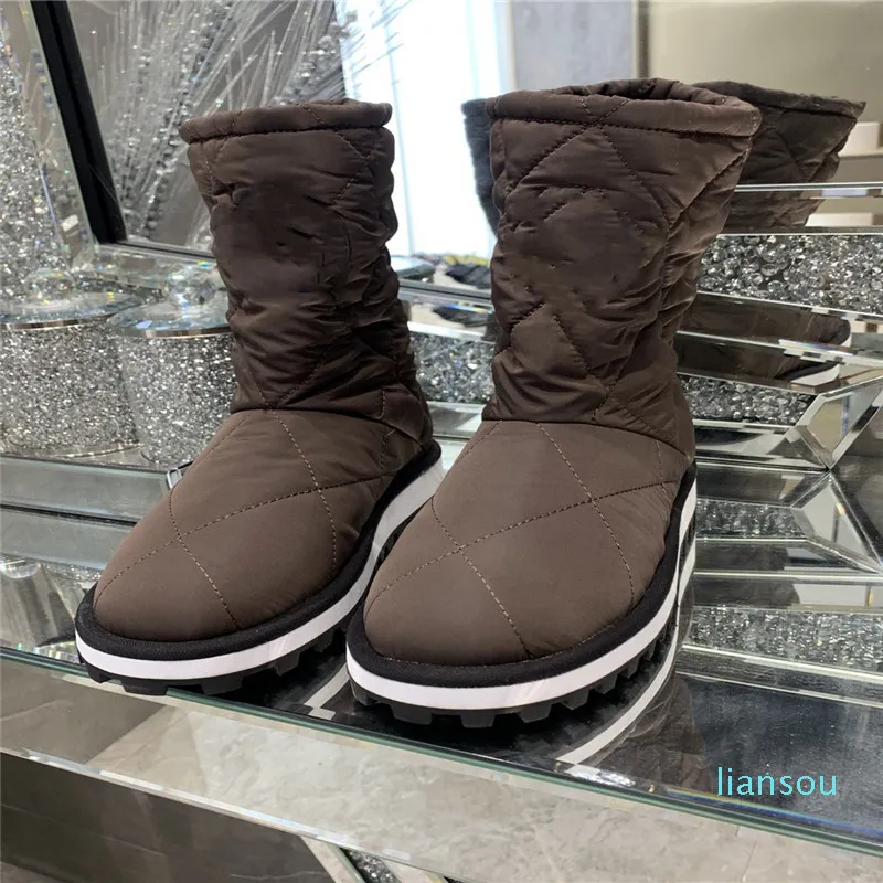 Design Boot Slip On Wave Heel Snow Boots Blandade f￤rg Varma skor stor storlek