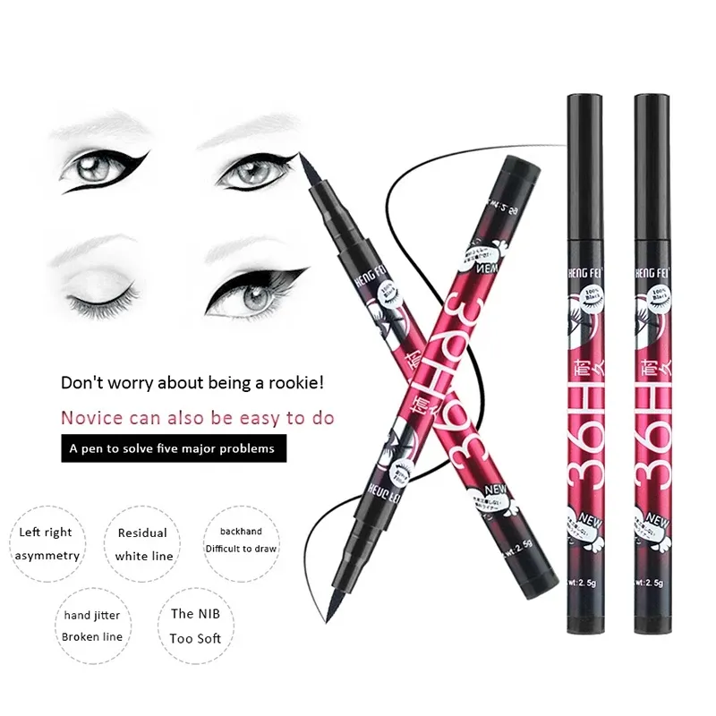 Black 36H Quick-drying Eyeliner Waterproof Liquid Eyeliner Pen Long Lasting Smooth Pencil Not Blooming Makeup Cosmetic Tool