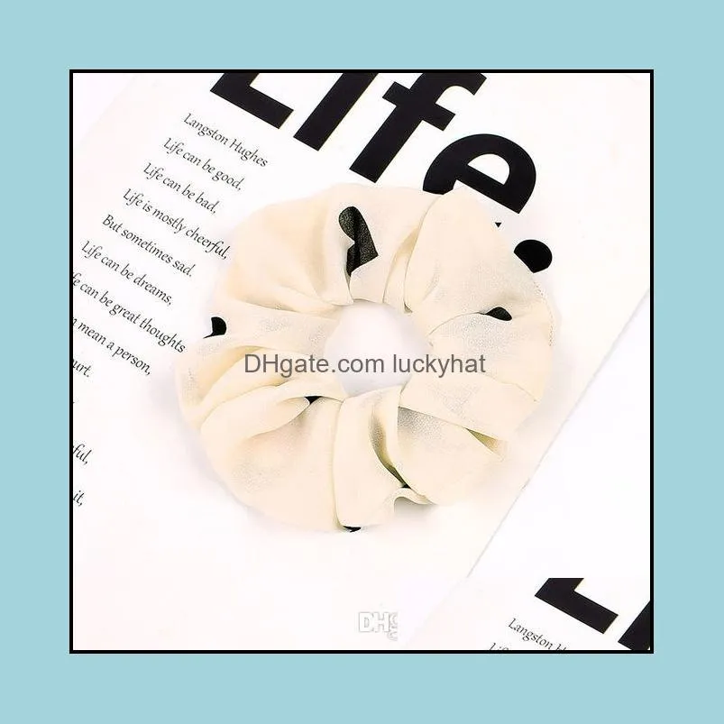 Chiffon Scrunchies Women Heart Scrunchy Elastic Hair Rubber Band Girls Hair Accessories Cute Ponytail Holder Rubber Hair Ties