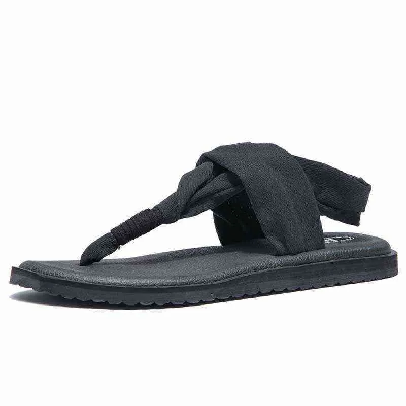 NDB Kvinnors Yoga Sling 3 Solid Färg Vintage Sandal Lycklig Comfy Kvinnor Flip Flop Flat Sandaler Perfekt Strand Semesterskor 36-44 G220228