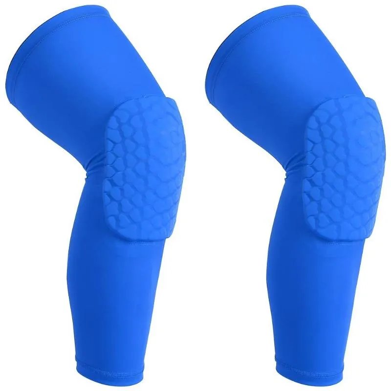 Ginocchiere Gomito Sport A nido d'ape Tutore anti-collisione Calcio Basket Manica per le gambe Lycra Sport Protector Ginocchiera # 36