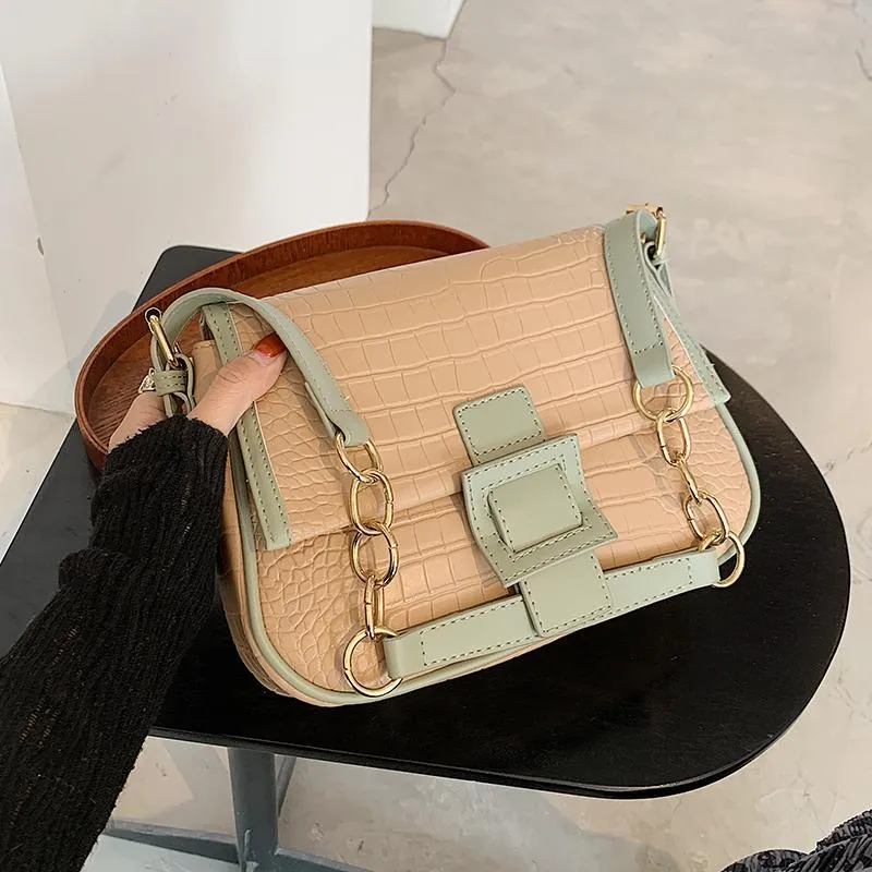 Stone Pattern Leather Crossbody Bags For Women 2021 Fashion Sac A Main Female Shoulder Bag Handbags And Purses PCS Strap