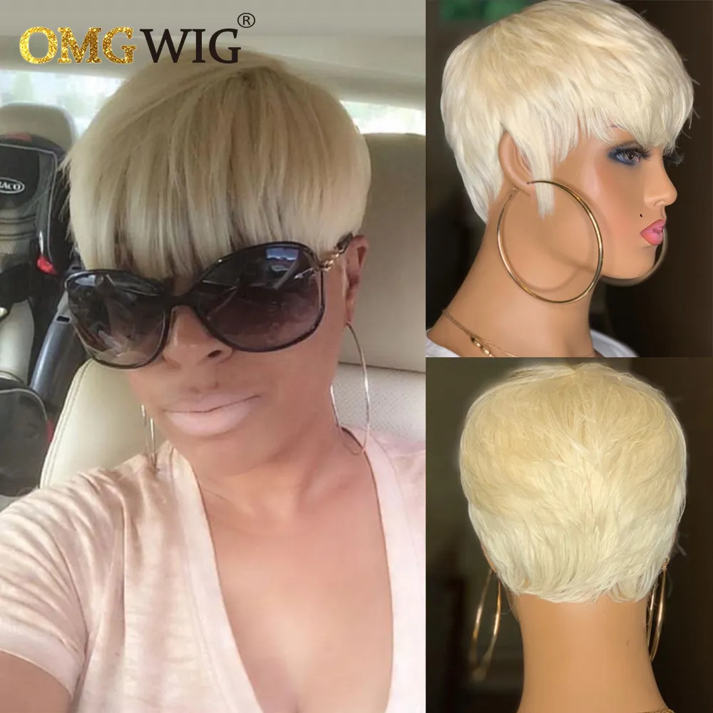 613 Honey Blonde Burgundy 99Jcolor Short Wavy Bob Pixie Cut Non Lace Front  Human Hair Wigs With Bangs For Black Women Indian Da 19,41 € | DHgate, image size:1000x1000