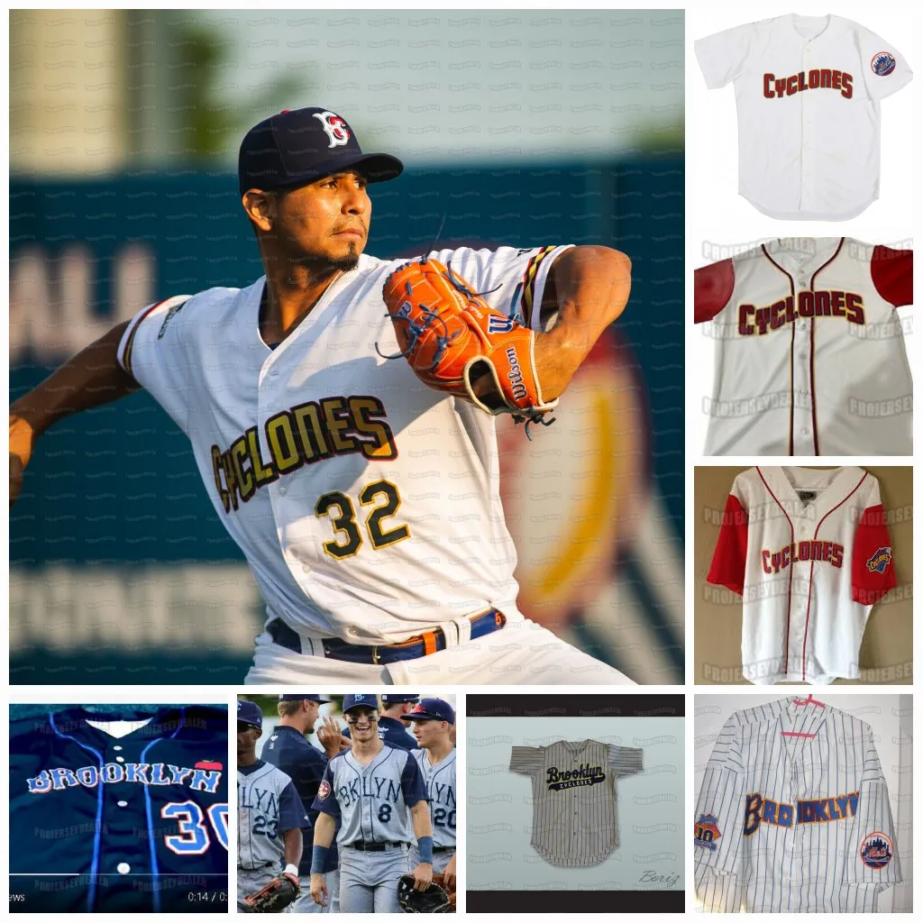 Camisa de beisebol Brooklyn Cyclones Milb Carlos Carrasco Jose Butto Andrew Edwards Connor Gray Josh Hejka Justin Lasko Brian Metoyer Colby Morris Brett Baty