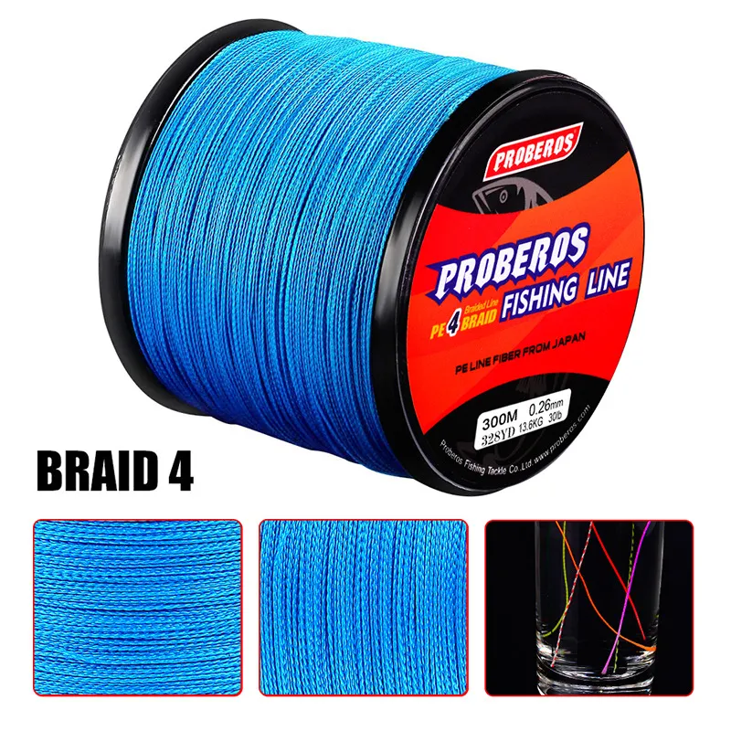 300 Meters 5 Color PE 4 Braid Line Fishing Line Braided Wire Available  6LB-100LB2 7KG-45 3KG Pesca Tackle Accessories B86-509263j