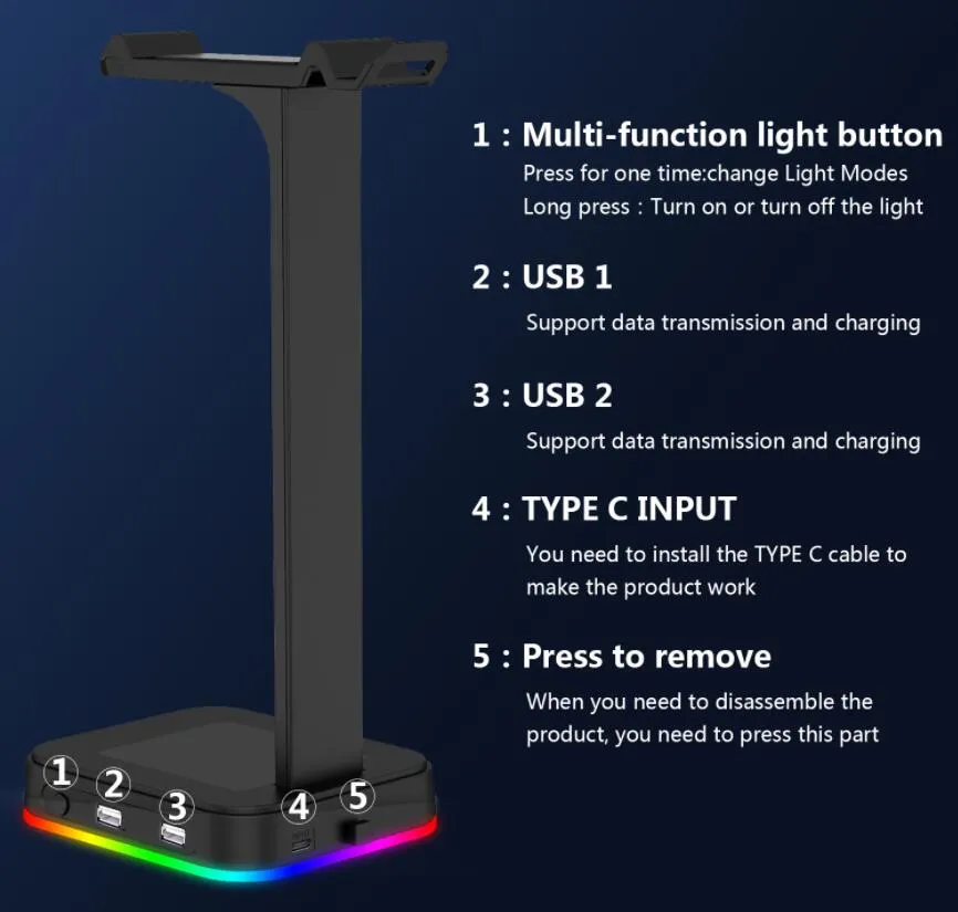 Rgb headphone 2025 holder