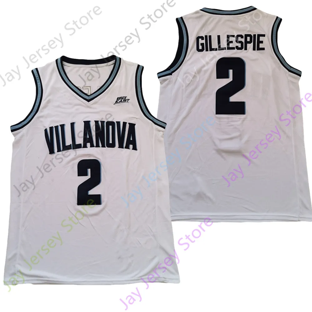 Villanova Wildcats Basketball Jersey NCAA College Collin Gillespie White Baby Blue Taille S-3xl Tous les jeunes cousus