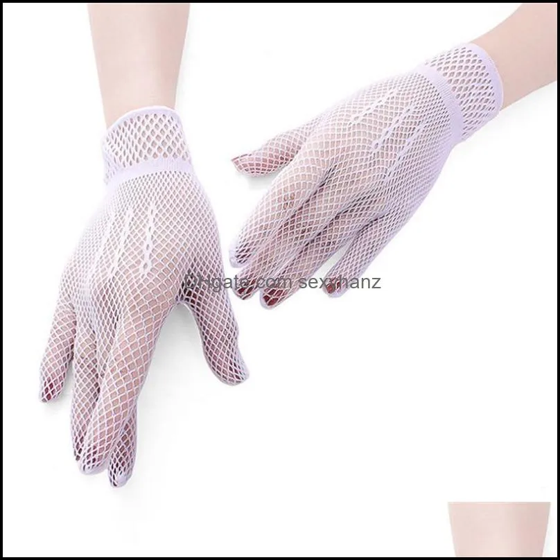 Five Fingers Gloves Fishing Net Lace Sexy Appeal Dress Rekawiczki Guantes Luvas Eldiven Handschoenen 40FE22