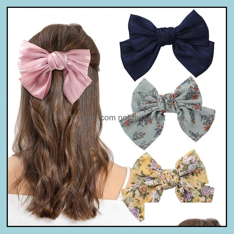 15 style stripe print bowknot Girl hair pins peony flower hairpin Women Lotus Barrettes hair clips hair accessories Headwear Wholesale