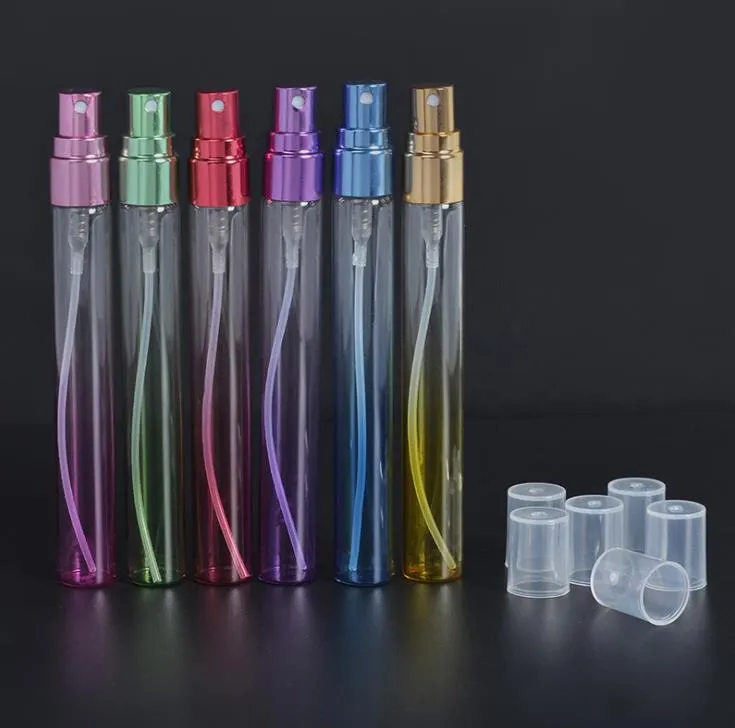 10ml Portable Perfume Spray Bottle Colors Glass Perfume travel Bottles For Travel colorful atomizer refillable bottles SN3613