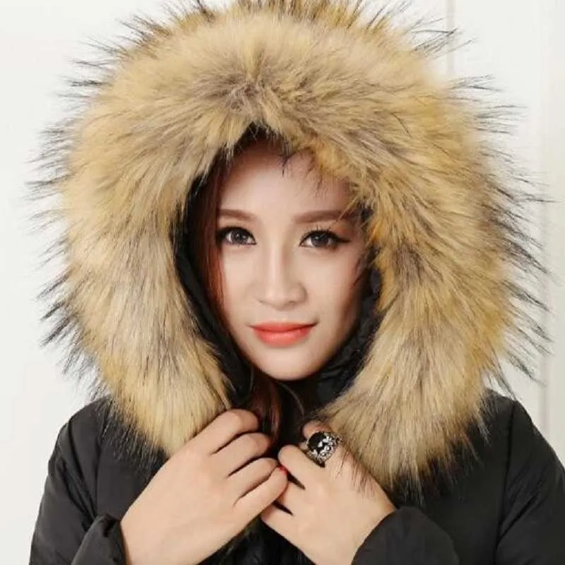 11 Kolory Winter Raccoon Fur Collar Ciepły Szalik Dla Kobiet Płaszcz Prosty Odłączane Faux Fox Fur Sarf Collar Akcesoria Chic Gift H0923