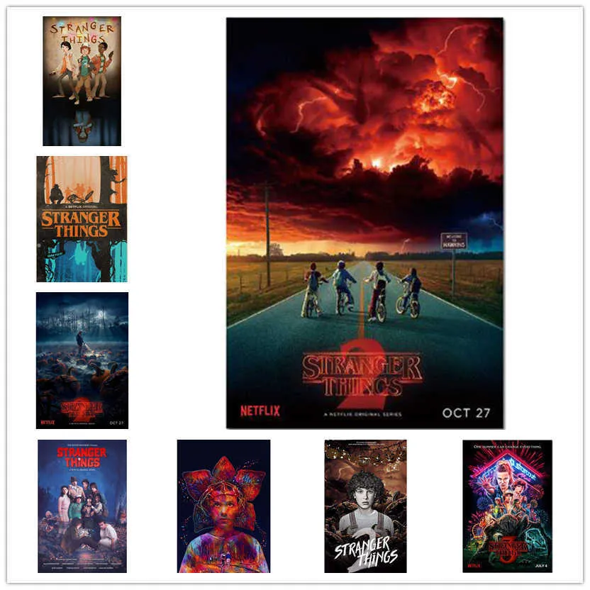 Stranger Things 8 poster 5D pittura fai da te ricamo quadrato punto croce mosaico diamante rotondo completo WG1263