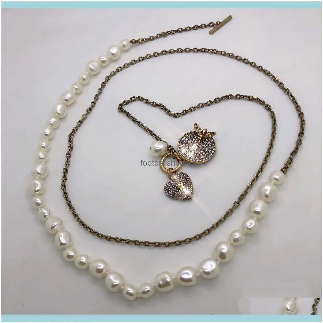 Luxury necklaces designer bronze vintage exquisite gift ladies diamonds pendant pearls party fashion AAAAA official reproductions hot brand with box