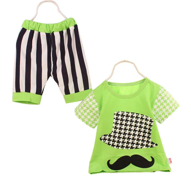 2016 Summer New Baby Clothing Cotton Korean Style Baby Girl Clothing Baby Boy Clothing Set Short Sleeve + Shorts 2 Pcs 0-3 Year G1023