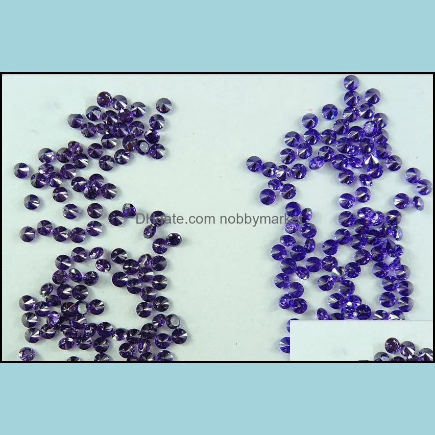 1000cs/lot Small Sizes 0.8-1.5mm Gemstone Replace Amethyst February Birthday Stone Lab Created Stone CZ Synthetic Loose Stones For