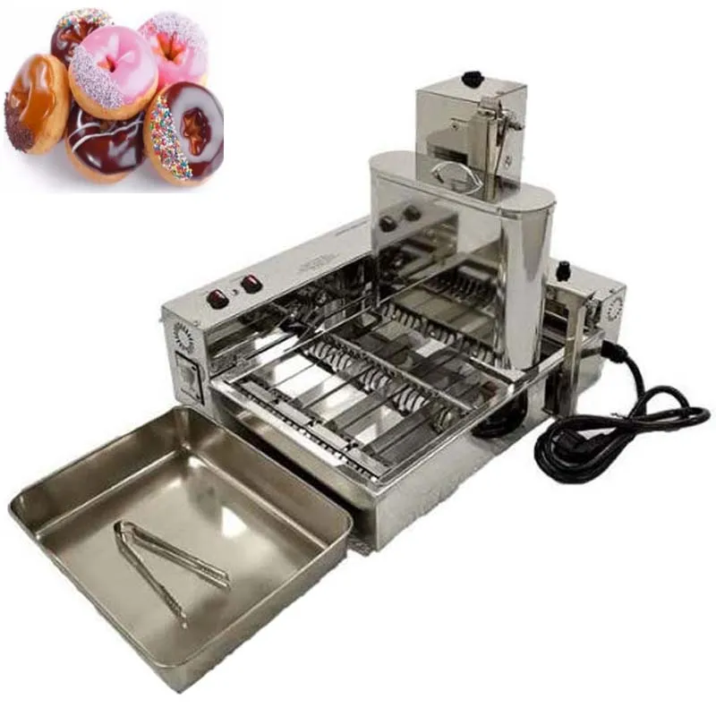 2021fully automatic industrial commercial auto mini mochi maker frying vending filling glazing donut making machine 220v/110v