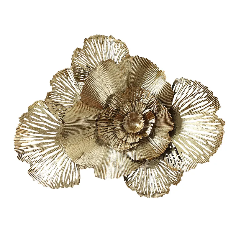 Beavorty Décoration Murale Fleur En Fer Forgé 3D - 35x25,5cm Noir - Art Floral Intérieur Extérieur
