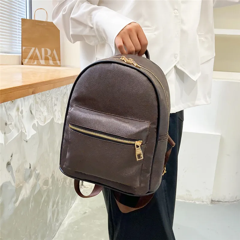 Leather designer backpack women's 2025