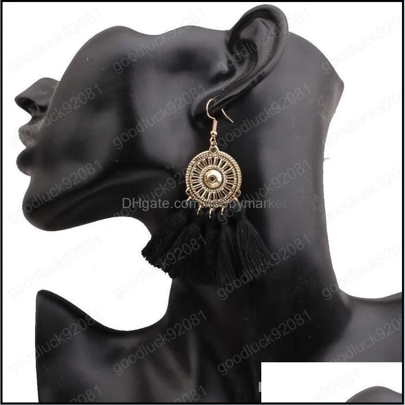 Bohemia Gold Plated Alloy Tassel Dangle Charm Pendant Earring Fashion Jewelry Women Lady Hook Earring