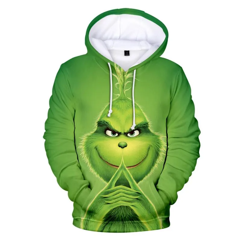 Felpe con cappuccio da donna Felpe Grinch verdi divertenti Regalo di Natale per donna Pullover primavera marito Felpa con cappuccio di grandi dimensioni asiatica