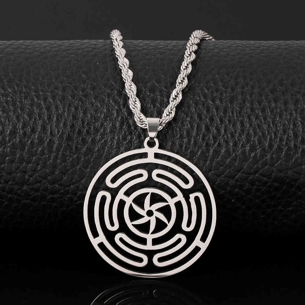 Designer ketting luxe sieraden hekate wiel stropalos van hecate roestvrij stalen hanger magische symbool charme femme cadeau