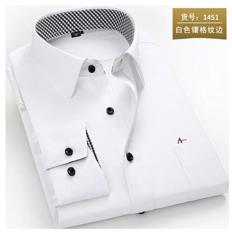reserva aramy camicia da uomo manica lunga camicia elegante da uomo moda maschile business abbigliamento formale camicie da lavoro per ufficio bianco 220309
