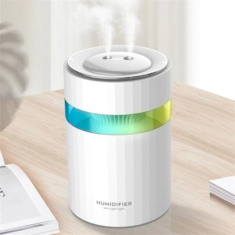 Humidificateurs 900ml humidificateur d'air grande capacité ultrasonique USB diffuseur d'huile d'arôme avec veilleuse muette brumisateur maison essentielle