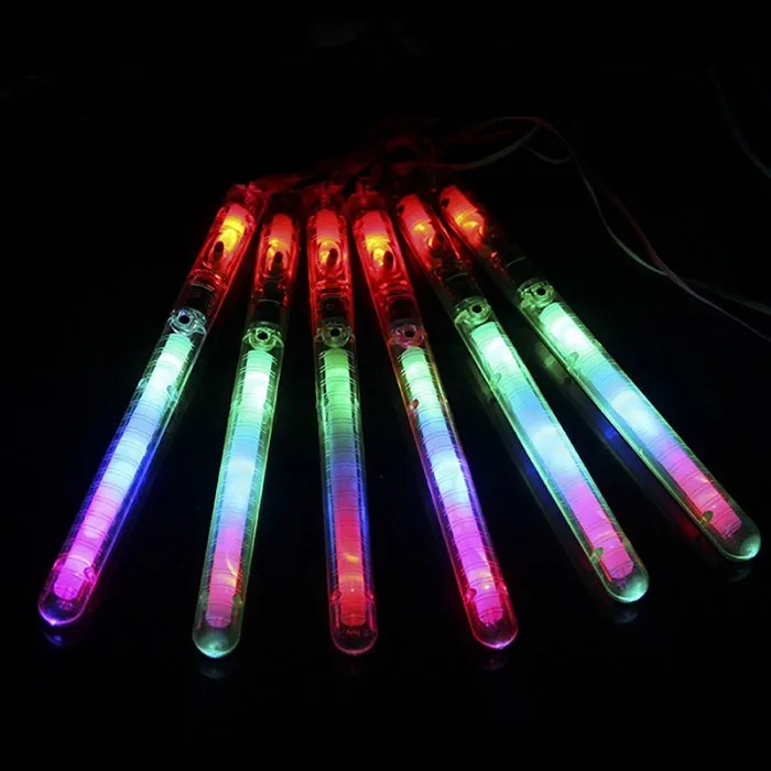 Utomhusspel Färgglada Barer Shaking Led Glow Sticks Flash Wands Wave Stavs Acrylic Kids Light Up Toys Party Decoration