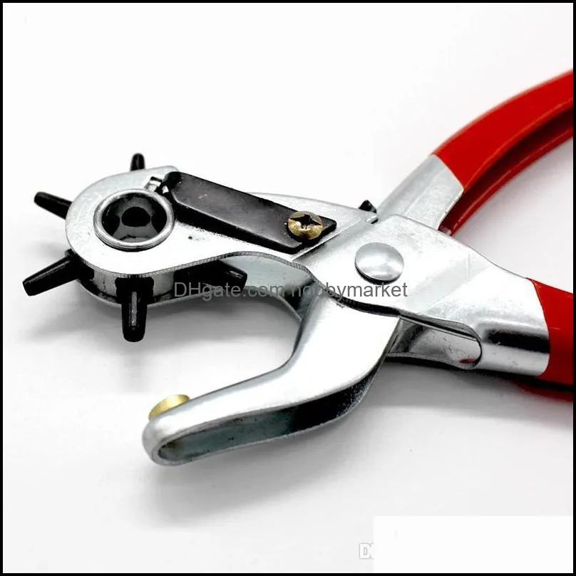 Sunshinejewelry Hole Punch Plier Tool For Duty Strap Leather Paper Bags Watch Revolving DIY Crafts Belt and Jeans Buttons