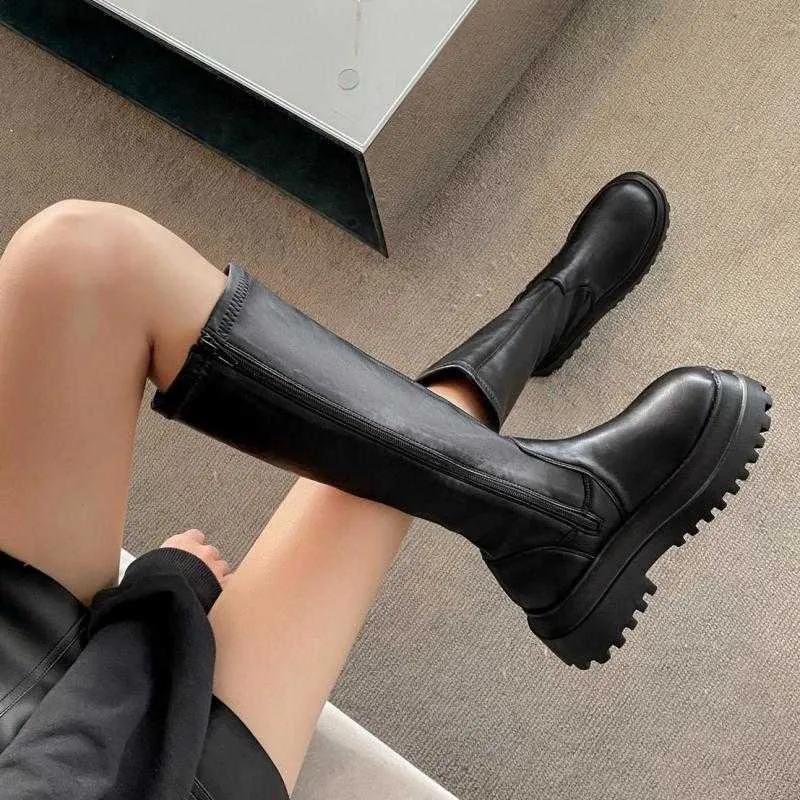 2020 Donne di modo Stivali Tacchi Invernali di Qualità Lungo Comfort Mujer Coscia Alta Boot Botas Mujer Cerniera Al Ginocchio Y0905