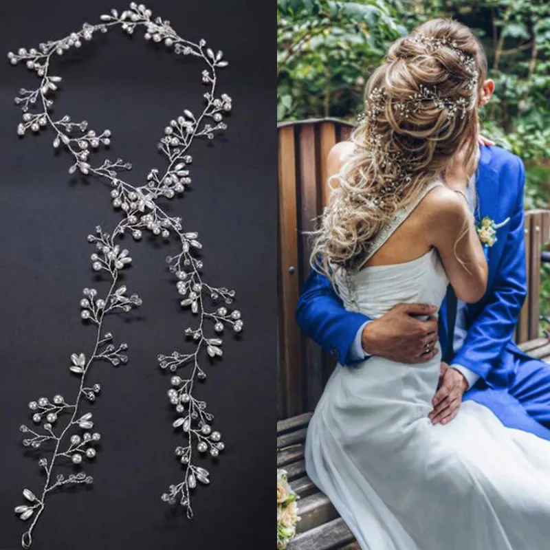 Western Wedding Mode Hoofdtooi voor Bruid Handgemaakte Bruiloft Crystal Parel Haaraccessoires Rhinestone Haarspeld Ornamenten